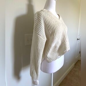 Soft Cropped Knit Sweater-Medium